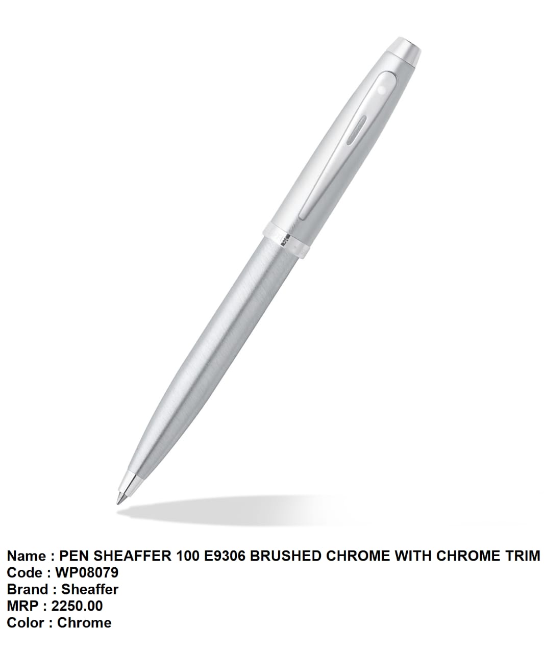Pen sheaffer 100 E9306 brushed chrome with chrome trim
